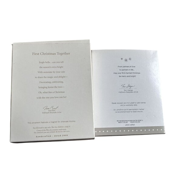 Vtg Hallmark Christmas Our Wedding 2015 & First Christmas Together 2008 - Picture 4 of 5
